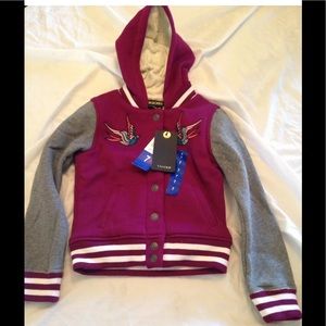 NEW Vigoss Girls Burgundy Gray Hooded Jacket Sz 7